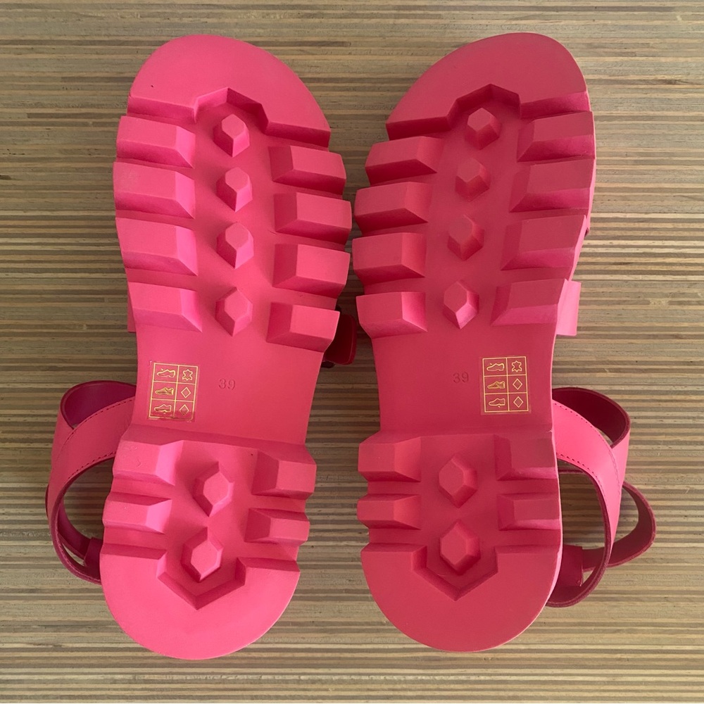 Like New Anthropologie Silent D Friand Gladiator Platform Sandals Shoes Pink 8.5 - Picture 7 of 9